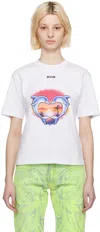 Msgm White Crewneck T-shirt In 1 Optical White