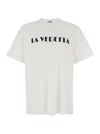 Msgm White Crewneck T-shirt With Print On The Front In White