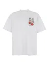 Msgm White Crewneck T-shirt With Patch On The Front And Logo Lettering On The Back In Cotton Man In White