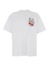 Msgm White Crewneck T-shirt With Patch On The Front And Logo Lettering On The Back In Cotton Man In White