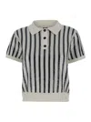 Msgm White Cropped Top With Sequins In Fabric Woman In White