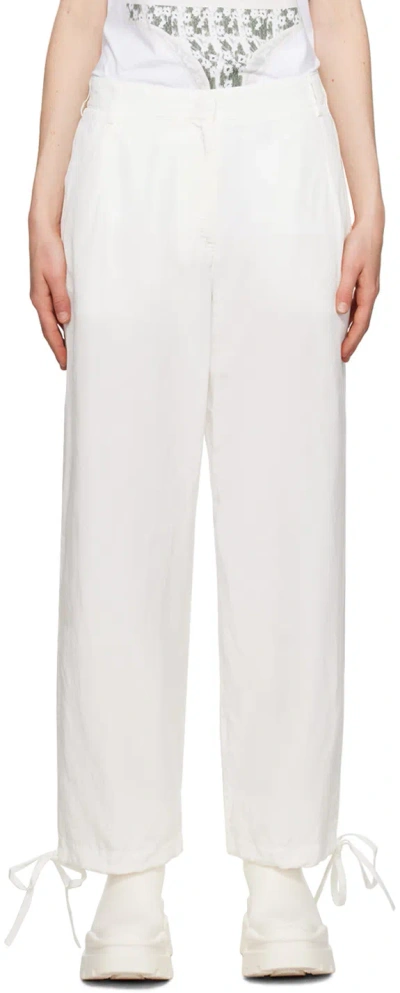 Msgm Synthetic Fibers Trousers In White