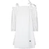 MSGM WHITE DRESS FOR GIRL WITH BRODERIE ANGLAISE