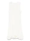 Msgm White Dress With Peplum Design And Hidden Back Closure In Cotton Blend Woman In White