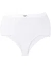Msgm Proibito High-waist Logo Briefs In White