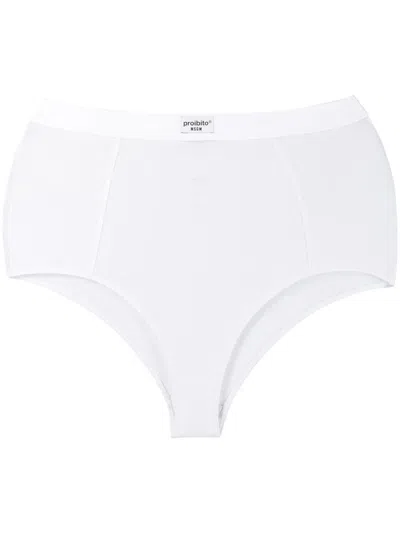 MSGM WHITE HIGH-WAISTED BRIEFS