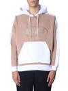 Msgm Two-tone Oversized Hooded Sweatshirt In White