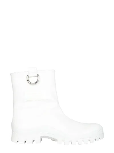 MSGM WOMEN WHITE LOGO BOOTS, 3.5 LUXURY BOOTS FOR WOMEN DARVEYS
