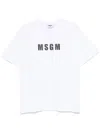 Msgm Logo-print Cotton T-shirt Clothing In White