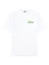 Msgm White Logo Crew Neck T-shirt In White
