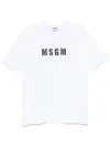 Msgm Logo-print Cotton T-shirt Clothing In White