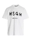 Msgm White Logo T-shirt In White