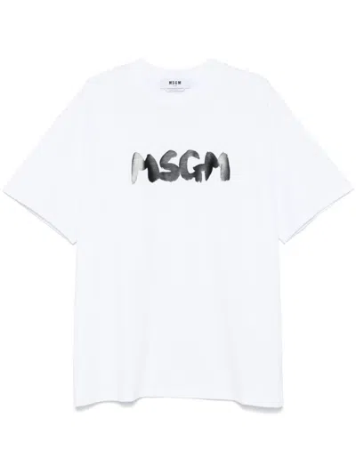 MSGM WHITE LOGO T-SHIRT