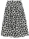 Msgm Floral-print Pleated Maxi Skirt In Black