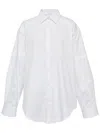 Msgm White Oversized Cotton Shirt In White