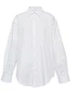 Msgm Oversized Poplin Shirt In White