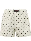 Msgm White Polka Dot Shorts In Neutral