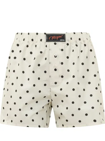 MSGM WOMEN WHITE POLKA DOT SHORTS, 30 LUXURY SHORTS FOR WOMEN DARVEYS