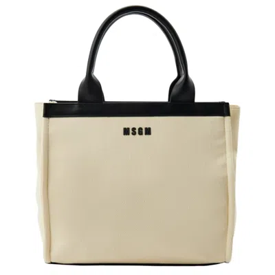Msgm White Polyester Bag In Multi