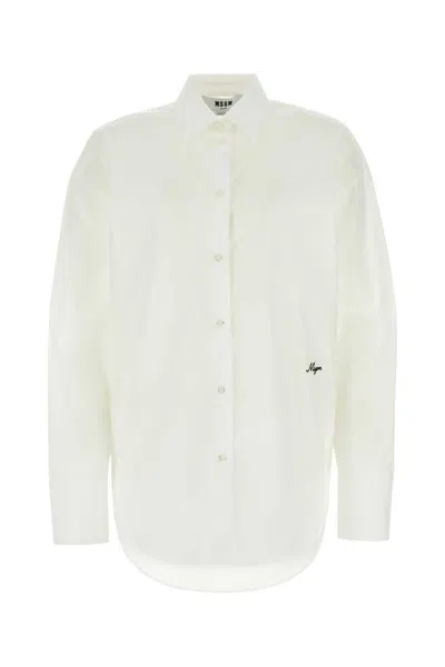 Msgm White Poplin Shirt
