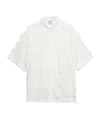 Msgm White Poplin Shirt With All-over Embroidery In White
