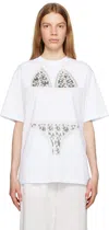 Msgm White Printed T-shirt In Optical White (01)