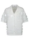 Msgm White Sequin-overlay Short Sleeve Shirt