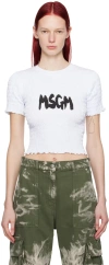 Msgm T-shirts In 01 Optical White
