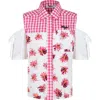 MSGM WHITE SHIRT FOR GIRL WITH DAISY PRINT