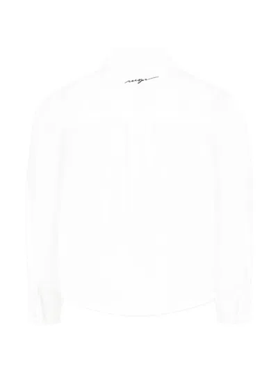 Msgm Kids' White Shirt For Girls With Logo,
