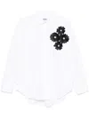 Msgm Cotton White Shirt With Front Detail In White