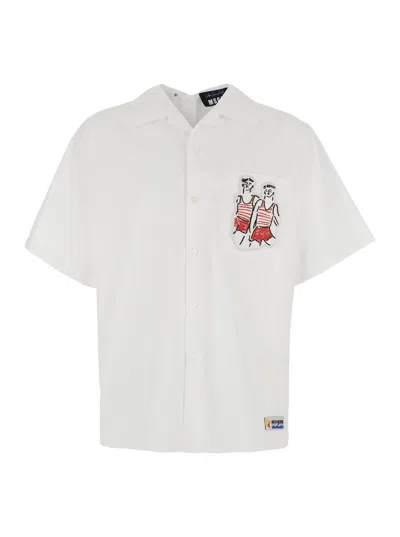 Msgm Cotton Shirt In White