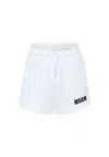 Msgm White Shorts For Girl With Logo In White