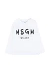 Msgm White T-shirt For Babykids With Logo In White
