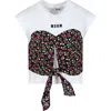 MSGM WHITE T-SHIRT FOR GIRL WITH CHERRYPRINT