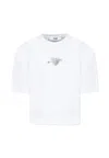 Msgm White T-shirt For Girl With Heart In White
