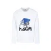 Msgm White T-shirt For Girl With Logo In White