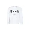 Msgm White T-shirt For Kids With Logo In White