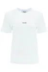 Msgm White T-shirt With Black Micro Logo
