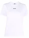 Msgm White T-shirt With Logo  In White