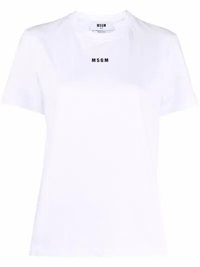 Msgm White T-shirt With Logo