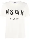 Msgm Round Neck Short Sleeves Straight Hem In White