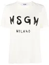 Msgm Logo Printed Crewneck T-shirt In White