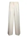 Msgm Wide-leg White Trousers With Tailored Fit In White
