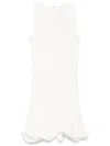 Msgm White Dress With Peplum Design And Hidden Back Closure In Cotton Blend Woman