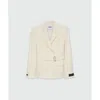 Msgm White Viscose Coat In Neutral