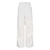 Msgm White Wide Leg Pants In Neutral