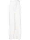 Msgm Wide-leg Wool-cashmere Blend Trousers In White