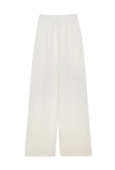 Msgm Wide-leg Trousers In White