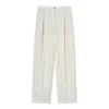 Msgm White Wool Casual Pants In Multi